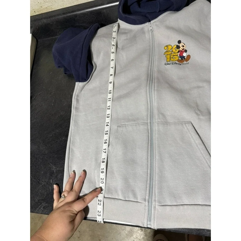 2015 Disney Parks WDW Youth XL Zip Hoodie Mickey Mouse Cotton Blend Embroidered